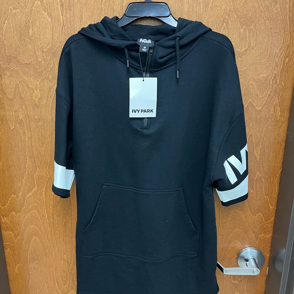 Ivy Park Black Hoodie with White Accents